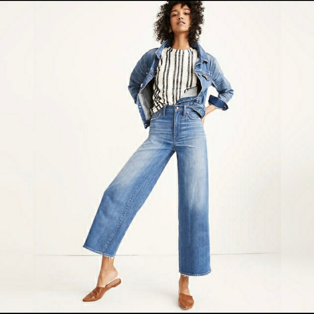 Madewell Wide Leg Crop Jeans size 23 - dark denim